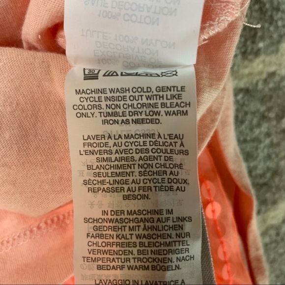 Crewcuts Neon Orange Sequin Tunic T-shirt Dress 4 - Picture 6 of 6